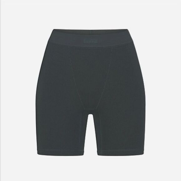 SKIMS SOFT LOUNGE RIB BOXER Deep sea size small NWT in packaging - Picture 2 of 6